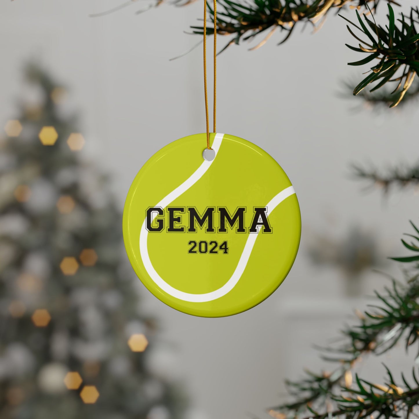 Ceramic Tennis Ornament