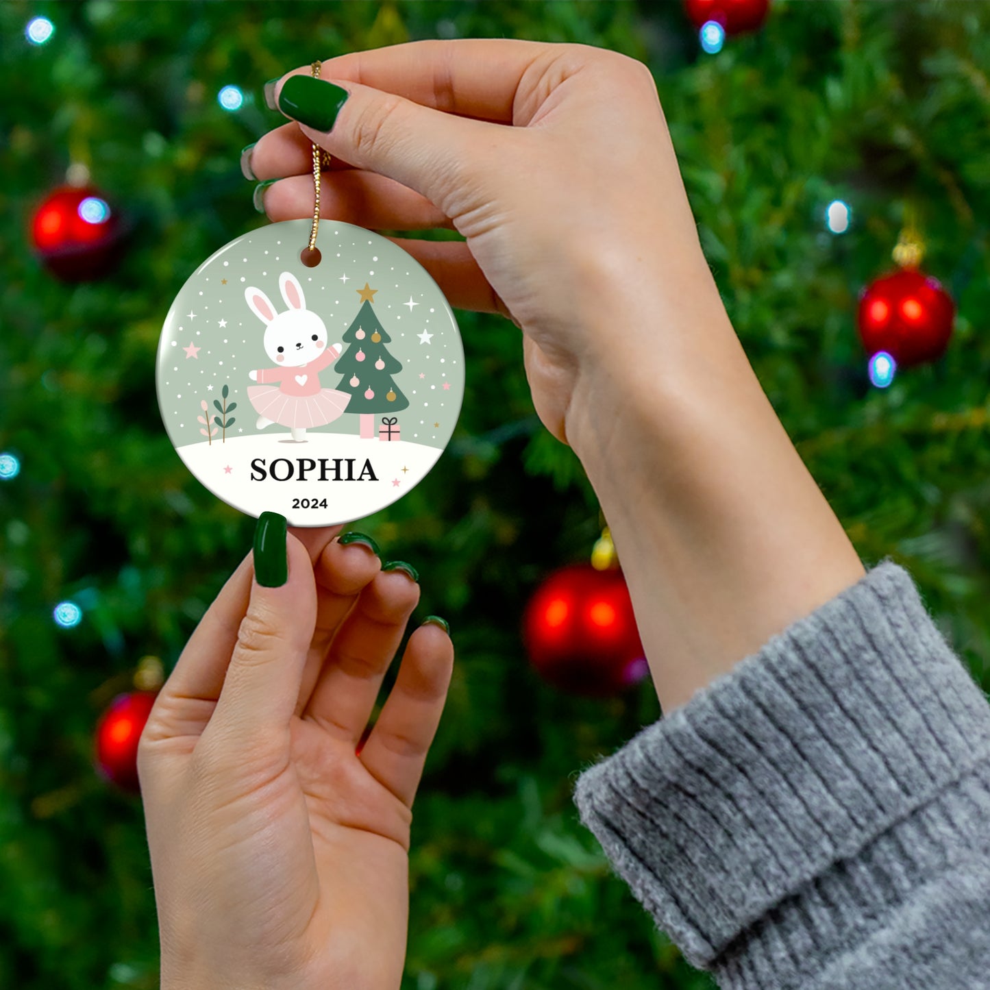 Ceramic Ballerina Bunny Ornament