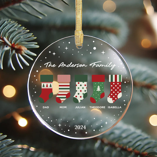 Acrylic Family Stockings Ornament