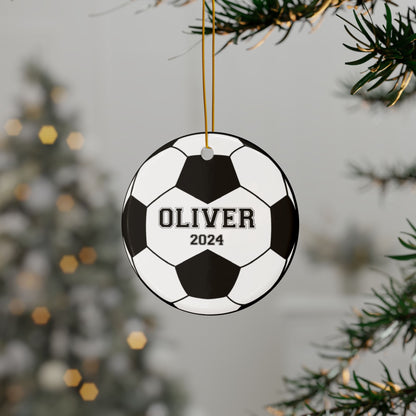 Ceramic Soccer Ornament