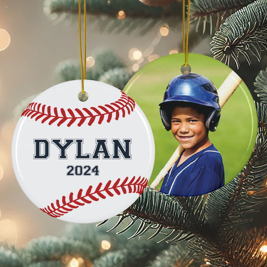 Ceramic Baseball Ornament