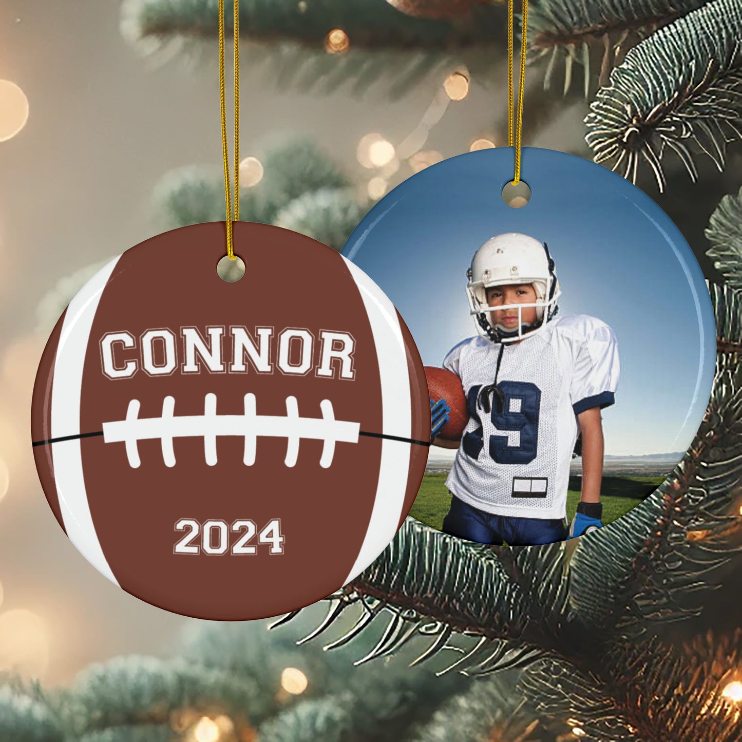 Ceramic Football Ornament