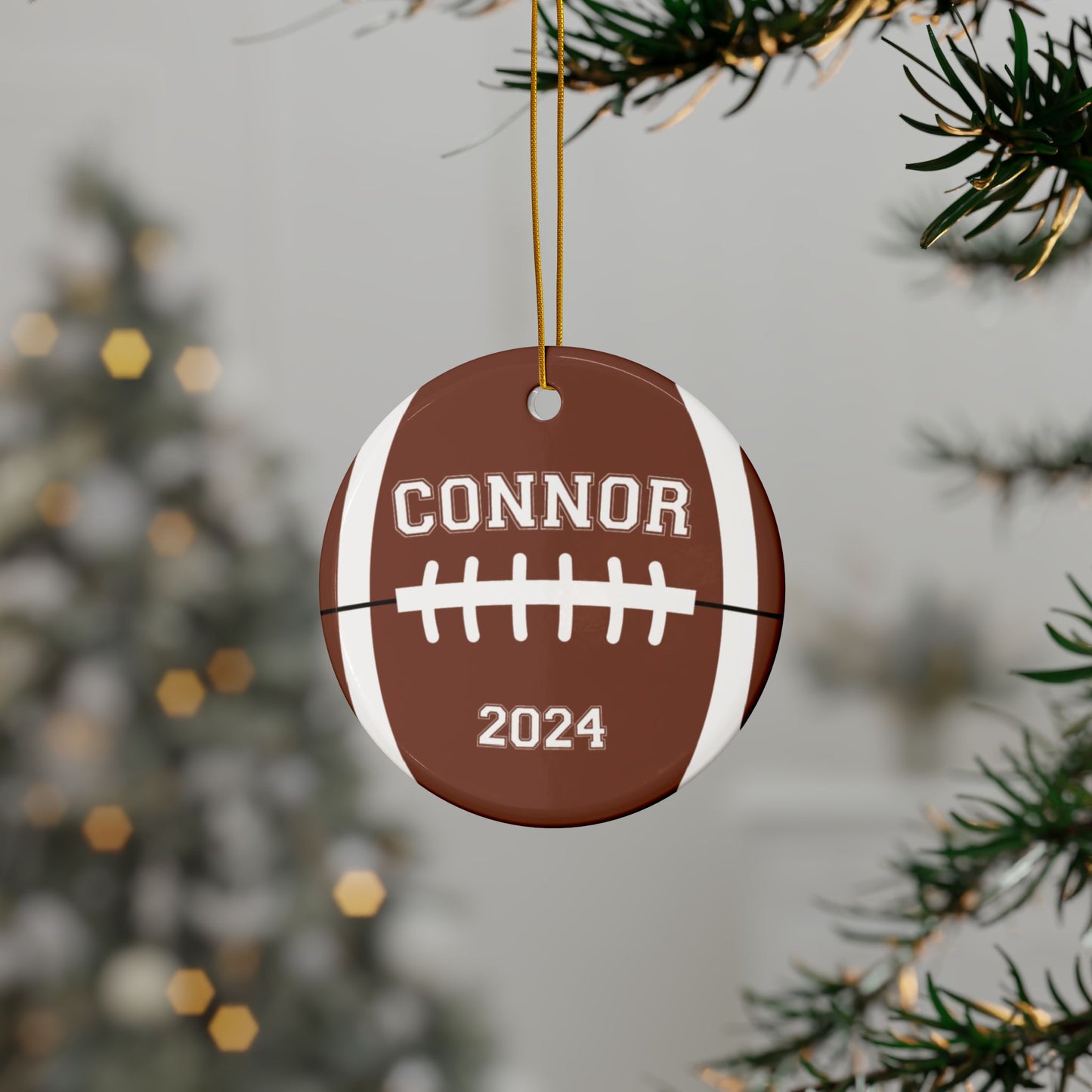 Ceramic Football Ornament