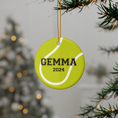 Ceramic Tennis Ornament