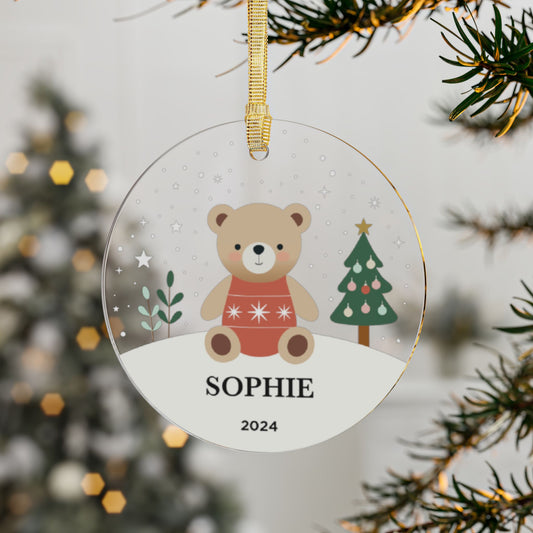 Acrylic Teddy Bear Ornament