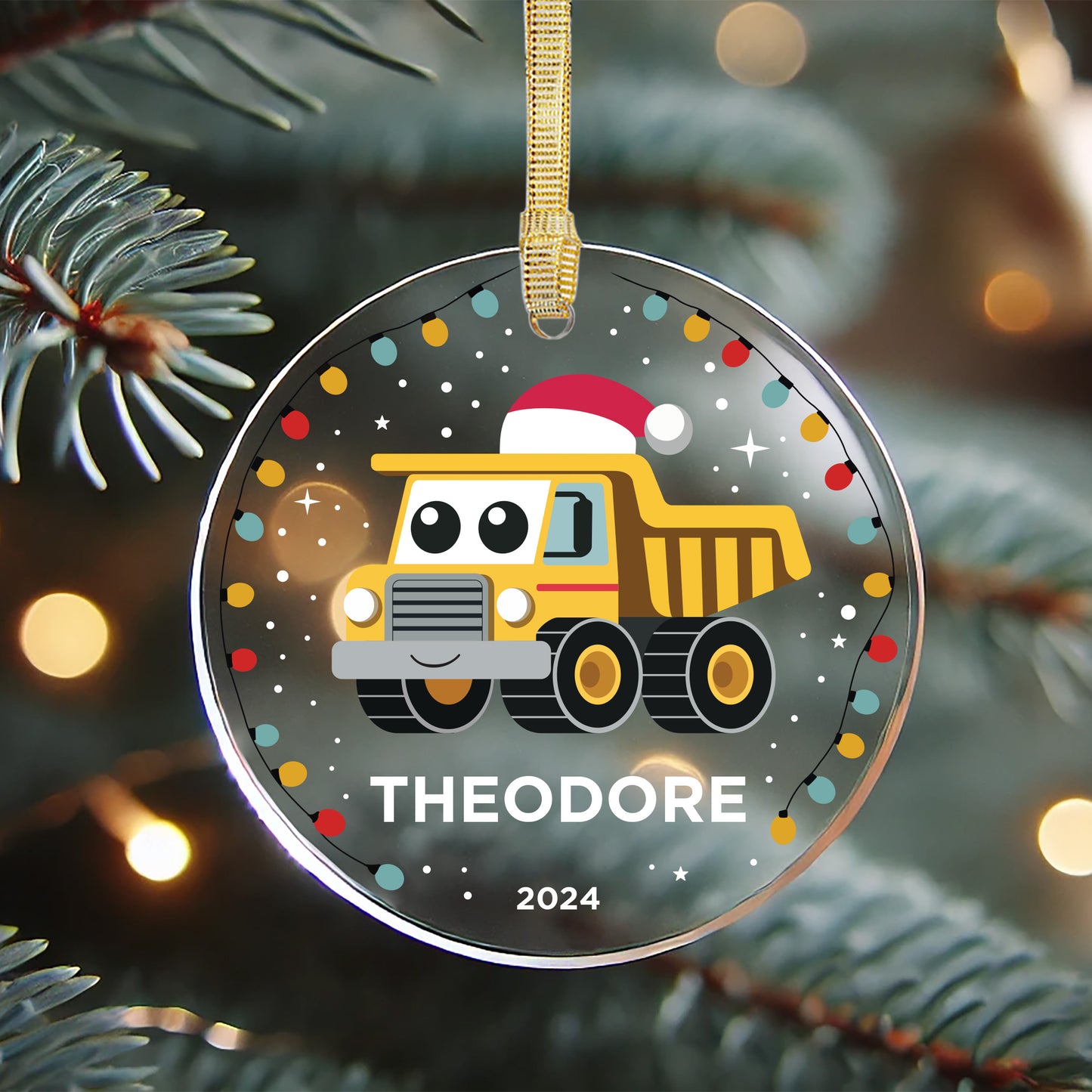 Acrylic Dump Truck Ornament
