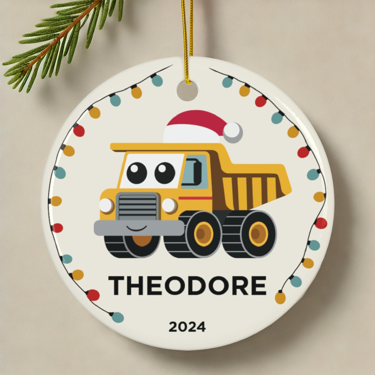 Ceramic Dump Truck Ornament