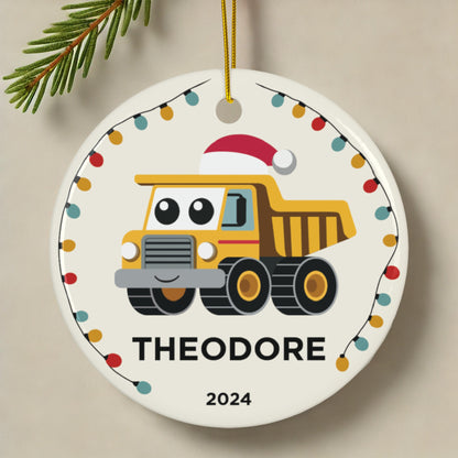 Ceramic Dump Truck Ornament