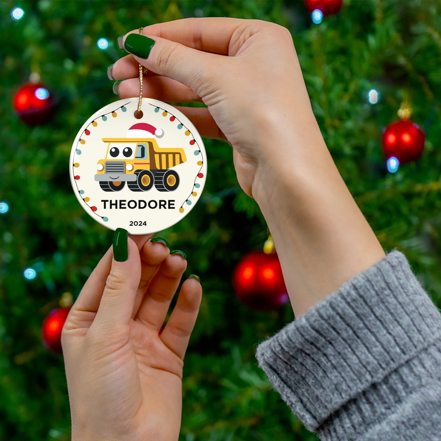 Ceramic Dump Truck Ornament