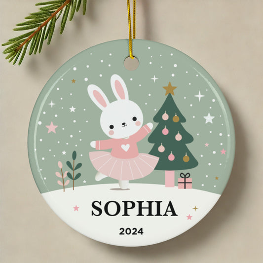 Ceramic Ballerina Bunny Ornament