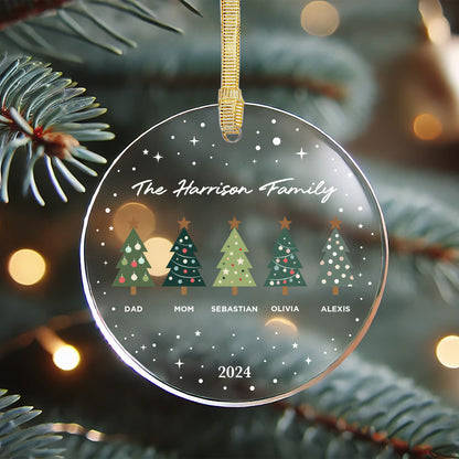 Acrylic Family Christmas Trees Ornament